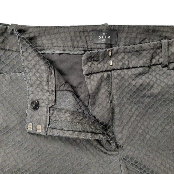 White House Black Market Sz‎ 10 The Slim Ankle Black Textured Pant - Picture 6 of 15